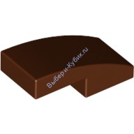 Деталь Лего Скос Закругленный 2 х 1 Без Штырьков Цвет Коричневый