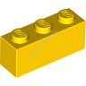 Деталь Лего Кубик 1 х 3 Цвет Желтый
