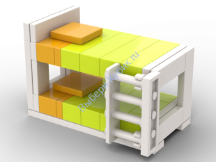 Набор деталей Лего ОТ Выбери Кубик Двухъярусная Кровать Цвет Лайм