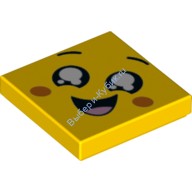 Деталь Лего Плитка 2 х 2 с Рисунком Цвет Желтый