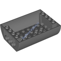 Деталь Лего Скос изогнутый 6 х 8 х 2 перевернутый двойной Цвет Темно-Серый