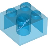 Деталь Лего Кубик 2 х 2 Цвет Прозрачно-Синий