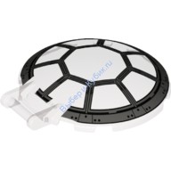 Деталь Лего Тарелка 6 х 6 Перевернутая Без Штырьков С Ручкой И С Рисунком Цвет Прозрачно-Коричневый