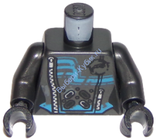 Детали Лего Торс С Рисунком Цвет Перламутрово-Темно-Серый 