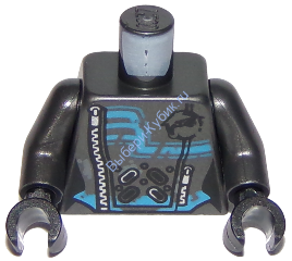 Детали Лего Торс С Рисунком Цвет Перламутрово-Темно-Серый