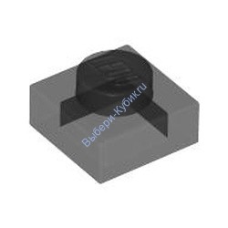 Деталь Лего Пластина 1 х 1 Цвет Прозрачно-Черный