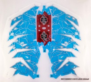 Деталь Лего Пластиковые крылья дракона и флаги ледяного императора лист из 4 штук Ниндзяго 70678 - (58011/6268531) Цвет