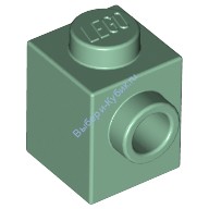 Деталь Лего Кубик Модифицированный 1 х 1 С Штырьком На 1 Стороне Цвет Песочно-Зеленый