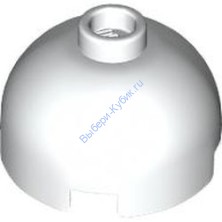 Деталь Лего Кубик Круглый 2 х 2 Верх Купола Цвет Белый