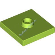 Деталь Лего Пластина 2 х 2 С Желобком И Одной Шляпкой В Центре Цвет Лайм