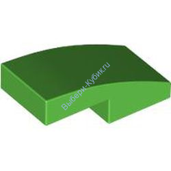 Деталь Лего Скос Закругленный 2 х 1 Без Штырьков Цвет Ярко-Зеленый