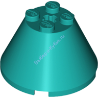 Деталь Лего Конус 4 х 4 х 2С Отверстием Под Ось Цвет Темно-Бирюзовый