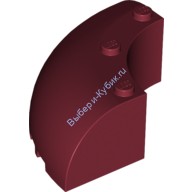 Деталь Лего Кубик Круглый Угол 6 х 6 х 2 Цвет Темно-Красный