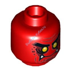 Деталь Лего Голова Минифигурки Двусторонняя Цвет Красный