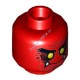 Деталь Лего Голова Минифигурки Двусторонняя Цвет Красный