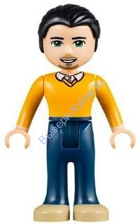 Friends Luis, Dark Blue Trousers, Bright Light Orange Sweater