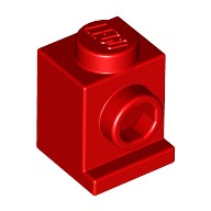 Кубик Модифицированный 1 х 1 С Потайным Штырьком, Цвет: Красный