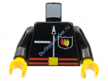 Деталь Лего Торс Минифигурки Цвет Черный