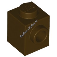 Деталь Лего Кубик Модифицированный 1 х 1 С Штырьком На Одной Стороне Цвет Темно-Коричневый