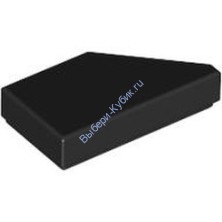 Деталь Лего Плитка 1 X 2 Скошенная В Лево Цвет Черный