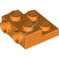 Деталь Лего Пластина 2 х 2 х 2/3 С 2 Шляпками На Боку Цвет Оранжевый