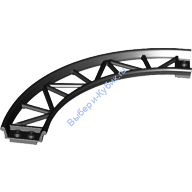 Деталь Лего Путь Для Поезда / Роликовой Машины Изогнутый 90 Градусов Цвет Черный