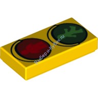 Деталь Аналог Совместимый С Лего Плитка 1 х 2 Светофор Цвет Желтый