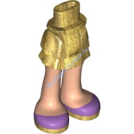 Деталь Лего Мини Долл Ноги С Рисунком Цвет Перламутрово-Золотой