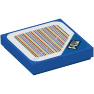 Деталь Лего Плитка 2 х 2 С Рисунком Цвет Синий