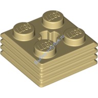 Деталь Лего Кубик Модифицированный 2 х 2 х 2/3 С Ребристыми Сторонами Цвет Песочный