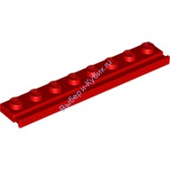 Деталь Лего Пластина 1 х 8 С Дверной Рельсой Цвет Красный