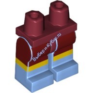 Деталь Лего Бедра И Ноги С Рисунком Цвет Темно-Красный