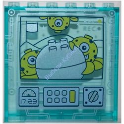 Деталь Лего Панель 1 X 6 X 5 С Рисунком Цвет Прозрачно-Голубой