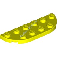 Деталь Лего Пластина Круглый Угол 2 х 6 Двойной Цвет Неоново-Желтый