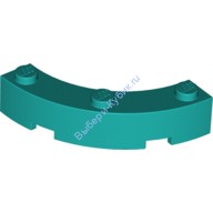 Деталь Лего Кубик Круглый Угол 4 х 4 С Тремя Штырьками Цвет Темно-Бирюзовый