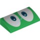Деталь Лего Скос Закругленный 2 х 4 х 2/3 С Рисунком Цвет Зеленый