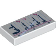 Деталь Лего Плитка 1 х 2 С Рисунком Цвет Белый