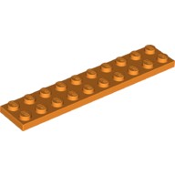 Деталь Лего Пластина 2 х 10 Цвет Оранжевый