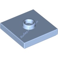 Деталь Лего Пластина 2 х 2 С Желобком И Одной Шляпкой В Центре Цвет Ярко-Светло-Голубой