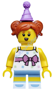  Минифигурка Лего -  Именинница, серия 18 (только минифигурка без подставки и аксессуаров)