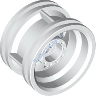 Деталь Лего Диск 30.4 Мм D х 20 Мм Без Пин Отверстий И С Усиленным Ободом Цвет Белый