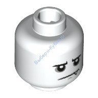 Деталь Лего Голова Минифигурки Двусторонняя Цвет Белый