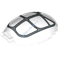 Деталь Лего Лобовое Стекло 8 х 6 х 2 13 Полусфера С Ручкой С Рисункомсеребрянной Рамой Цвет Прозрачный