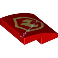 Деталь Лего Скос Закругленный 2 x 2 x 2/3 Без Штырьков С Рисунком Цвет Красный