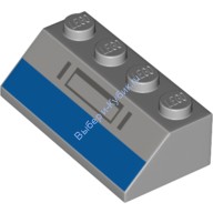 Деталь Лего Скос 45 2 х 4 С Рисунком Линии Цвет Светло-Серый