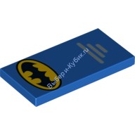 Деталь Лего Плитка 2 х 4 с Логотипом Бэтмена Цвет Синий