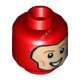Деталь Лего Голова Минифигурки Двусторонняя Цвет Красный