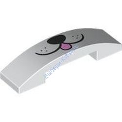 Деталь Лего Скос Закругленный 4 х 1 Двойной Без Штырьков С Рисунком Цвет Белый