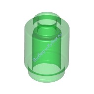Деталь Лего Кубик Круглый 1 х 1 Открытый Штырек Цвет Прозрачно-Зеленый