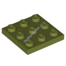 Деталь Лего Пластина 3 х 3 Цвет Оливковый Зеленый